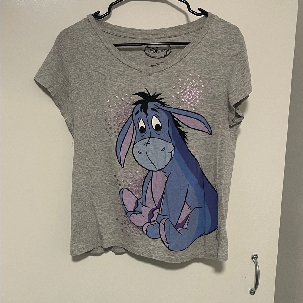 Disney Gray Kids T-Shirt with Eeyore Print Grey( Large) - Picture 1 of 4